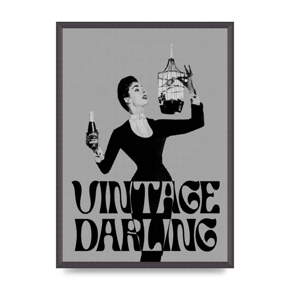Vintage Darling Halftone" Art For The Home - A2 framed