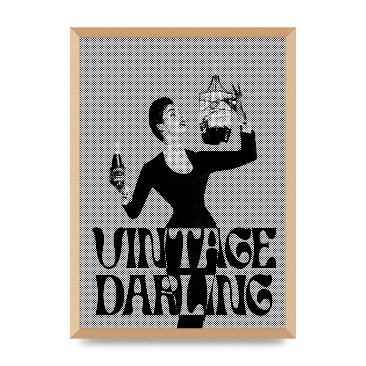 Vintage Darling Halftone" Art For The Home - A2 framed