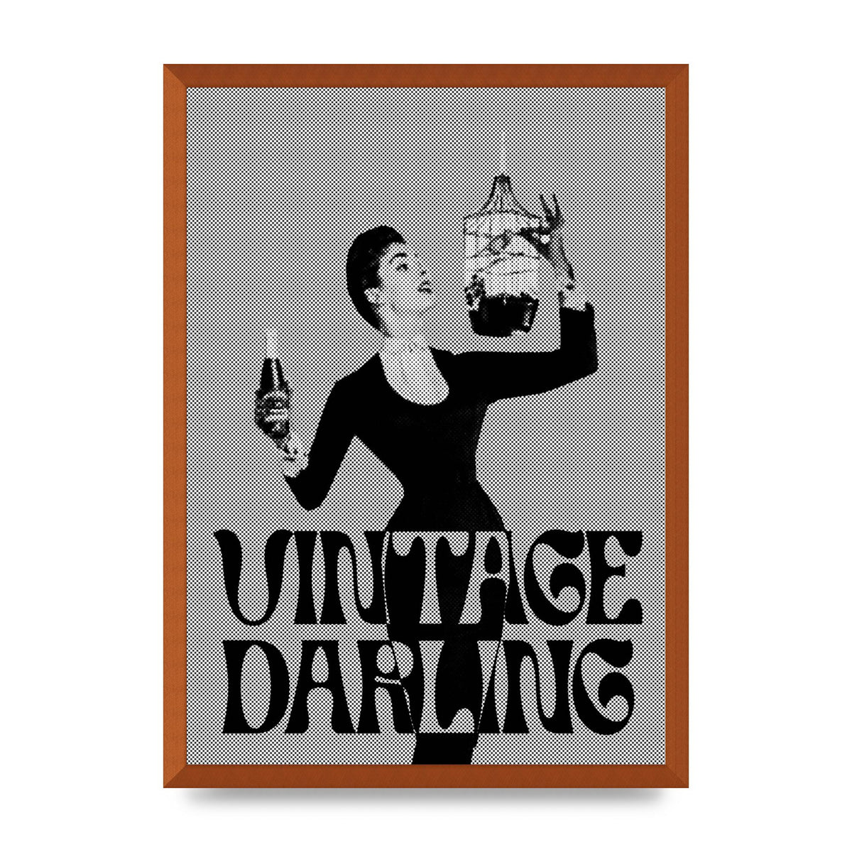 Vintage Darling Halftone" Art For The Home - A2 framed
