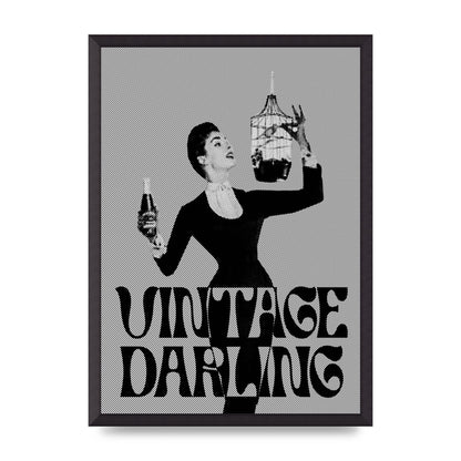 Vintage Darling Halftone" Art For The Home - A2 framed