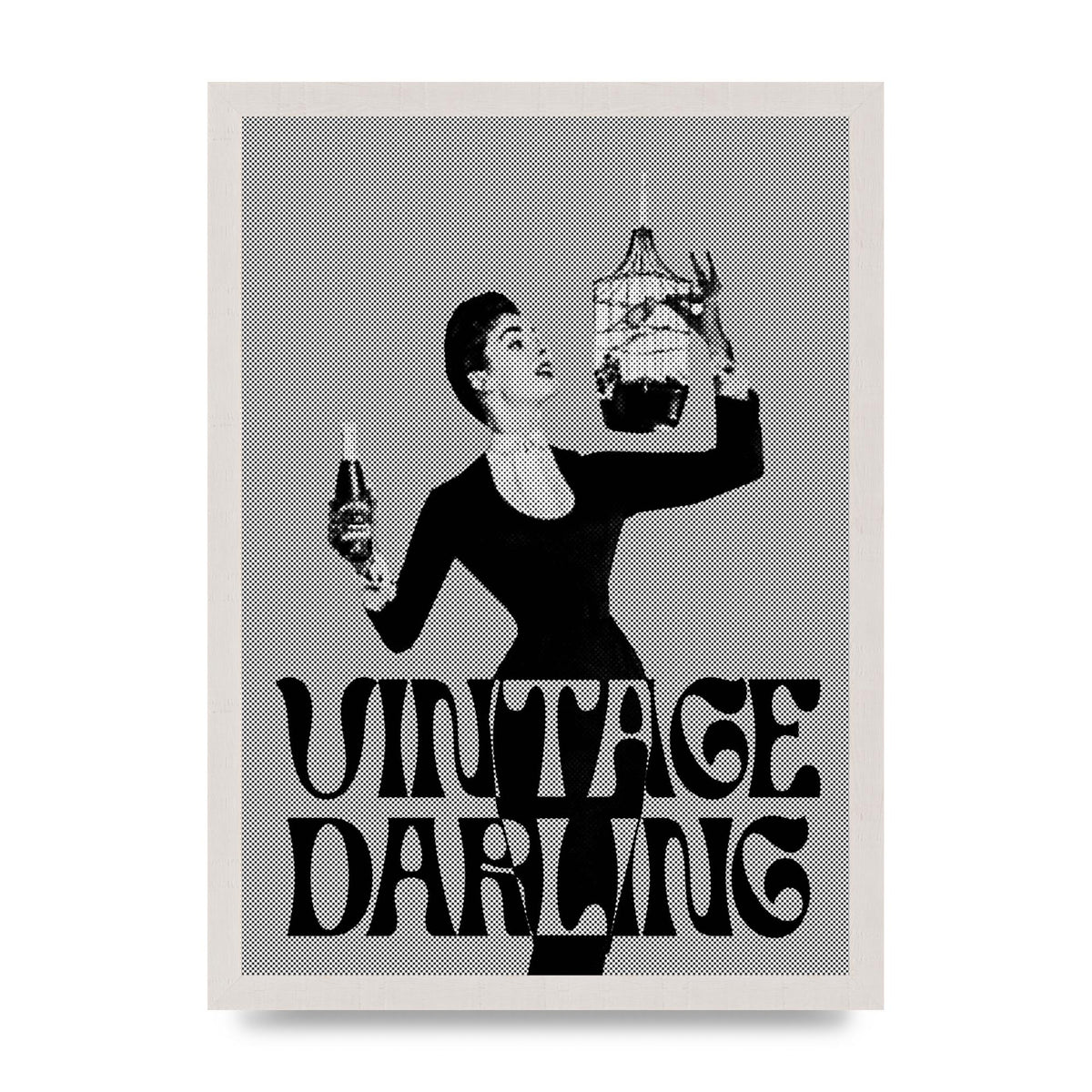 Vintage Darling Halftone" Art For The Home - A3 framed