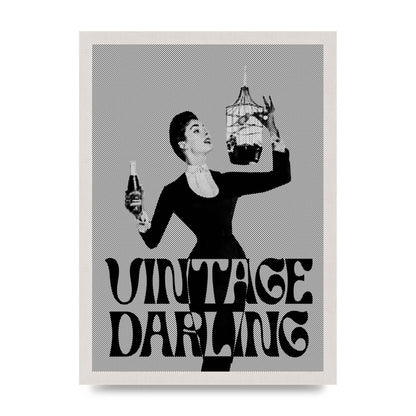 Vintage Darling Halftone" Art For The Home - A3 framed