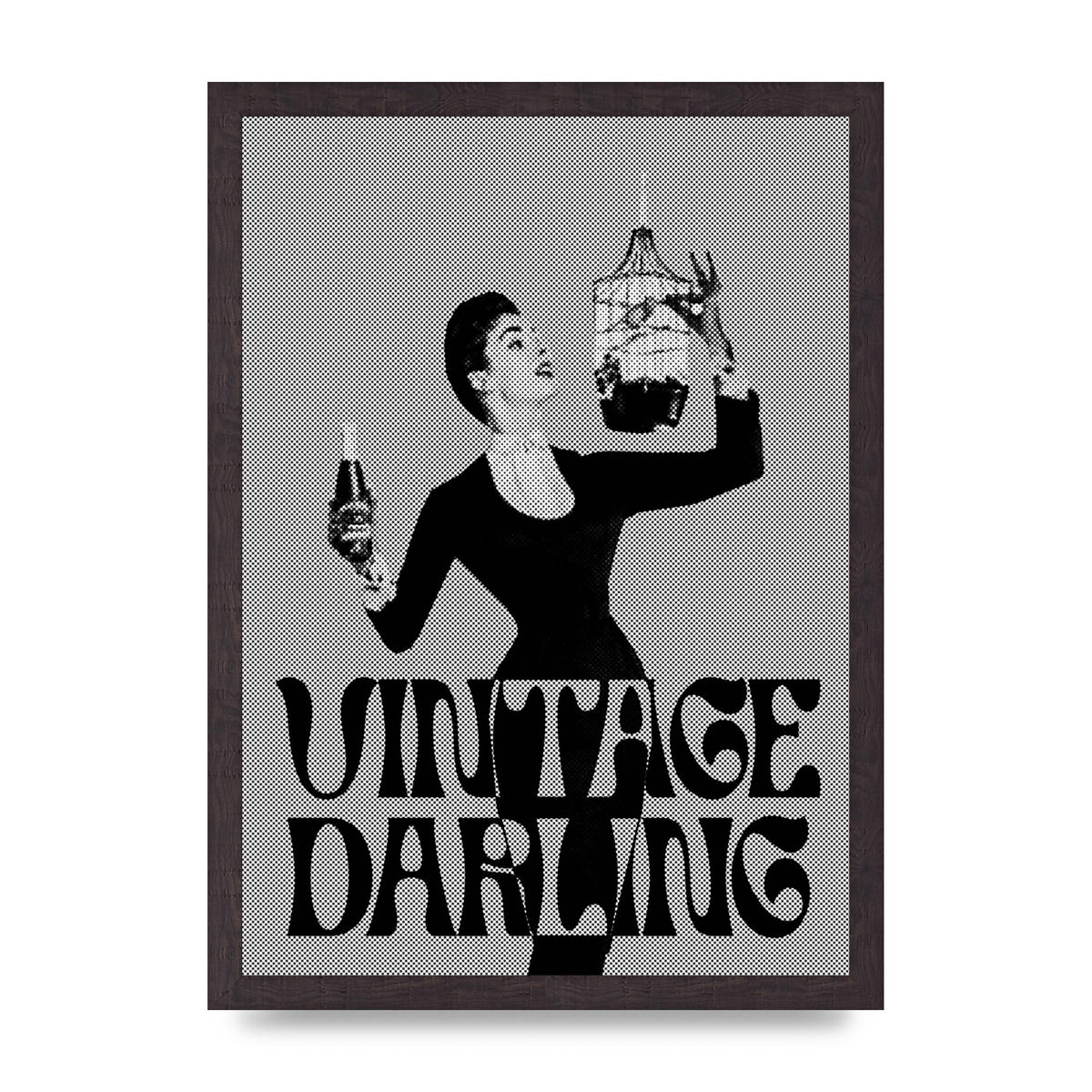 Vintage Darling Halftone" Art For The Home - A3 framed