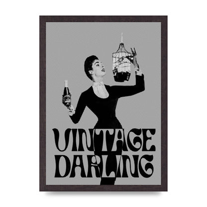 Vintage Darling Halftone" Art For The Home - A3 framed