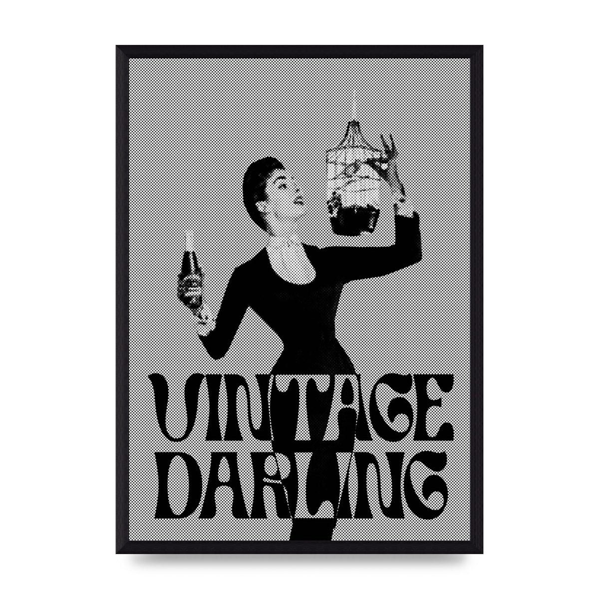 Vintage Darling Halftone" Art For The Home - A3 framed