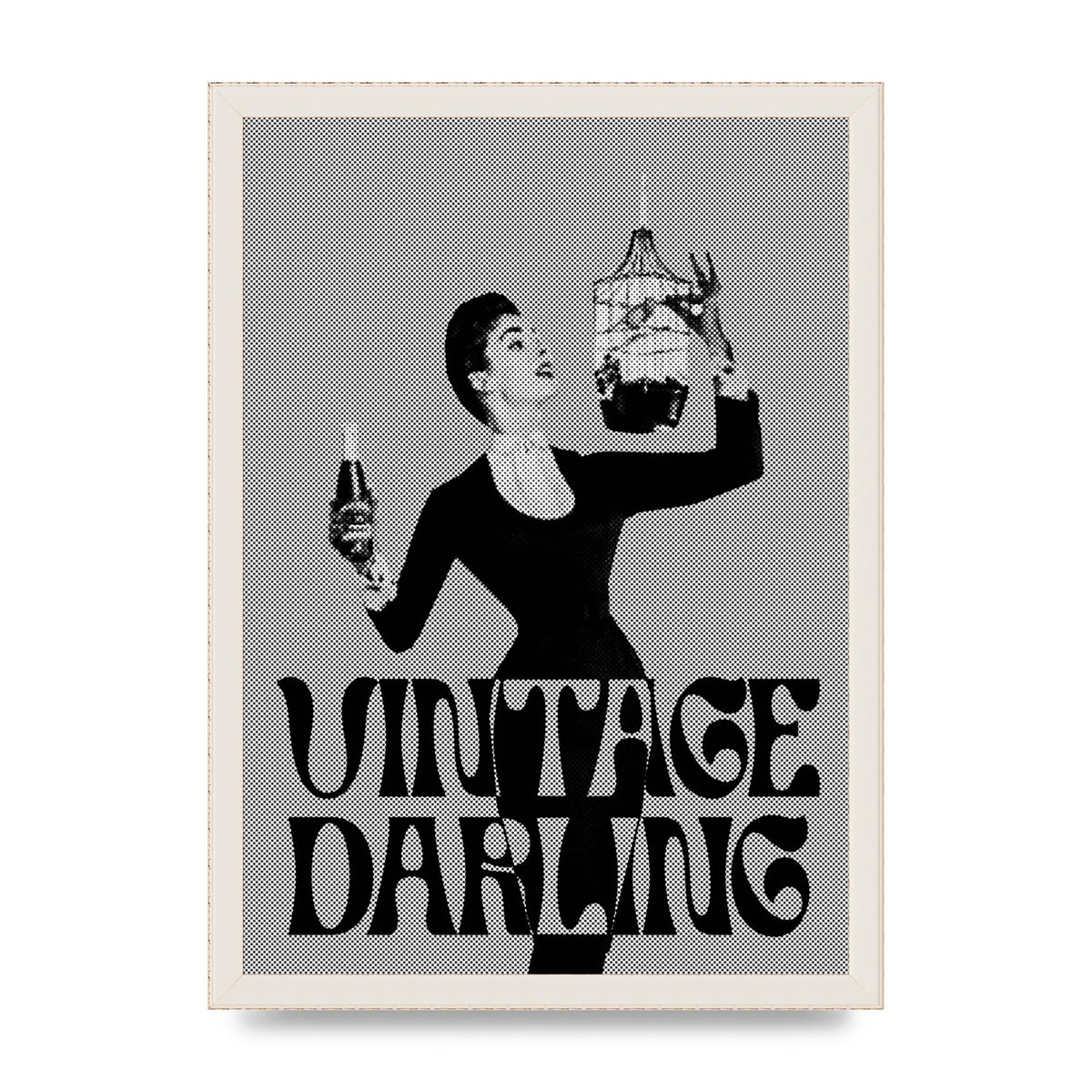 Vintage Darling Halftone" Art For The Home - A3 framed