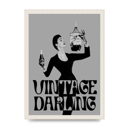 Vintage Darling Halftone" Art For The Home - A3 framed