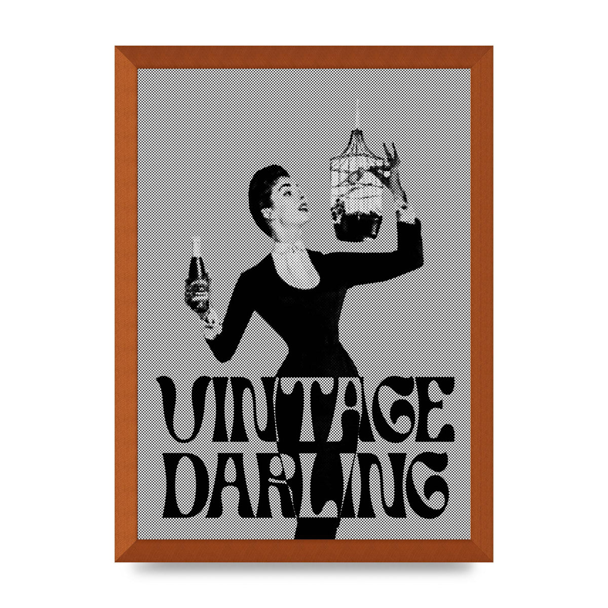 Vintage Darling Halftone" Art For The Home - A3 framed