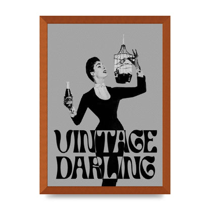 Vintage Darling Halftone" Art For The Home - A3 framed