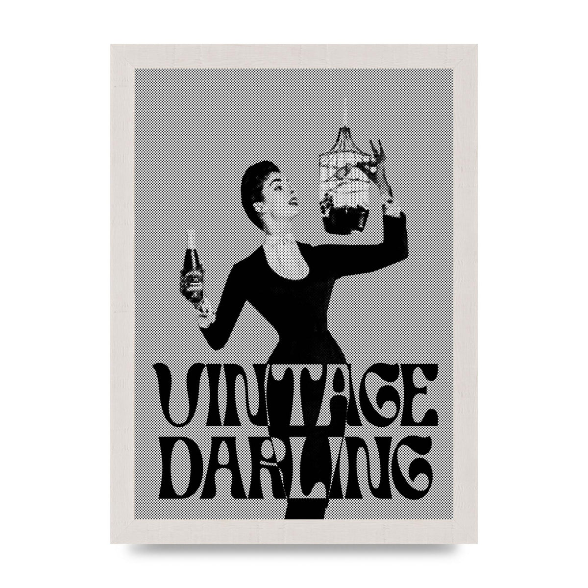 Vintage Darling Halftone" Art For The Home - A4 framed