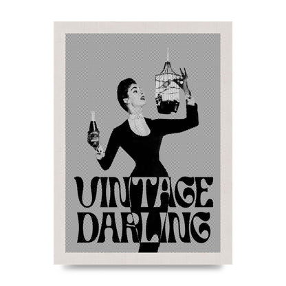 Vintage Darling Halftone" Art For The Home - A4 framed