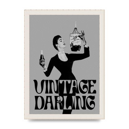 Vintage Darling Halftone" Art For The Home - A4 framed