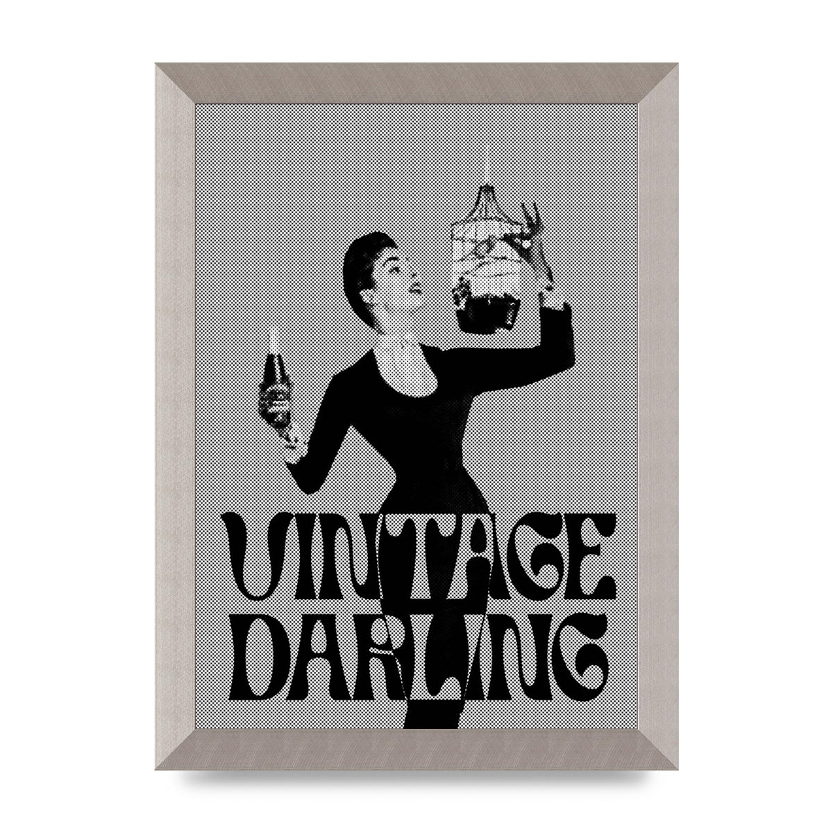 Vintage Darling Halftone" Art For The Home - A4 framed
