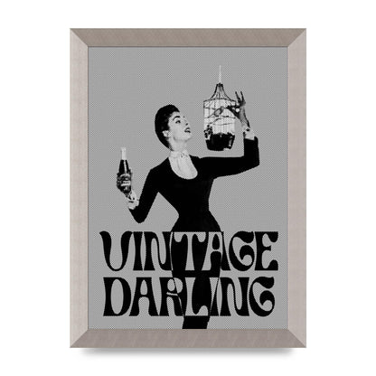 Vintage Darling Halftone" Art For The Home - A4 framed