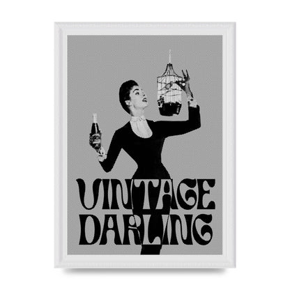 Vintage Darling Halftone" Art For The Home - A4 framed