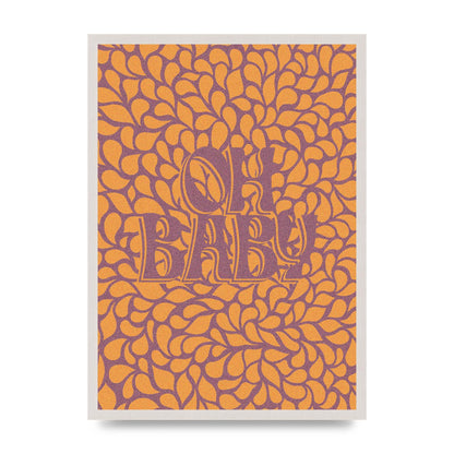 Oh Baby Coral Pattern" Printed Poster - A2 framed
