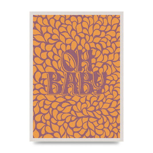 Oh Baby Coral Pattern" Printed Poster - A2 framed