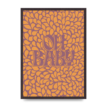 Oh Baby Coral Pattern" Printed Poster - A2 framed