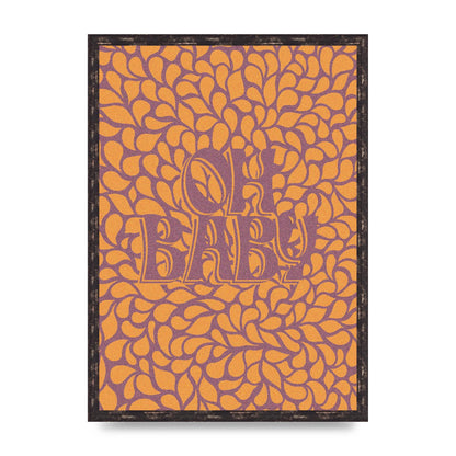 Oh Baby Coral Pattern" Printed Poster - A2 framed