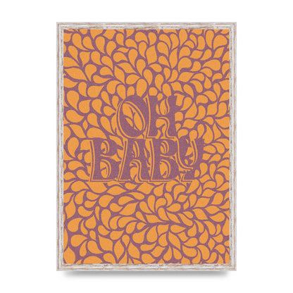 Oh Baby Coral Pattern" Printed Poster - A2 framed