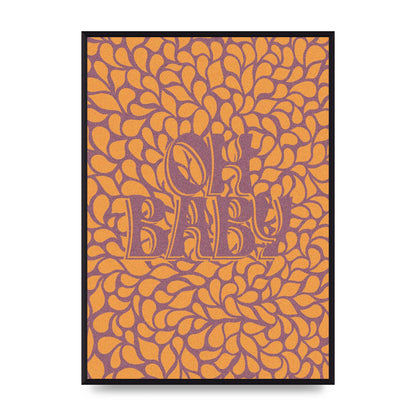 Oh Baby Coral Pattern" Printed Poster - A2 framed