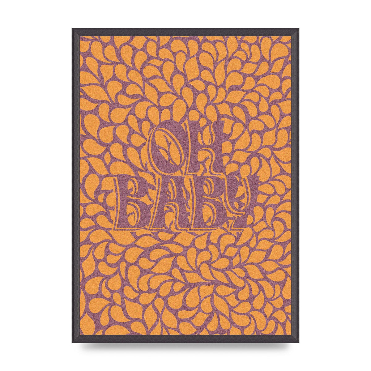 Oh Baby Coral Pattern" Printed Poster - A2 framed