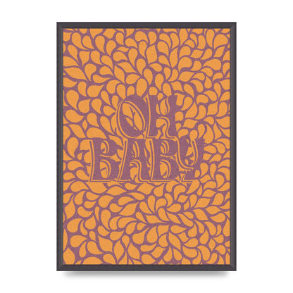 Oh Baby Coral Pattern" Printed Poster - A2 framed
