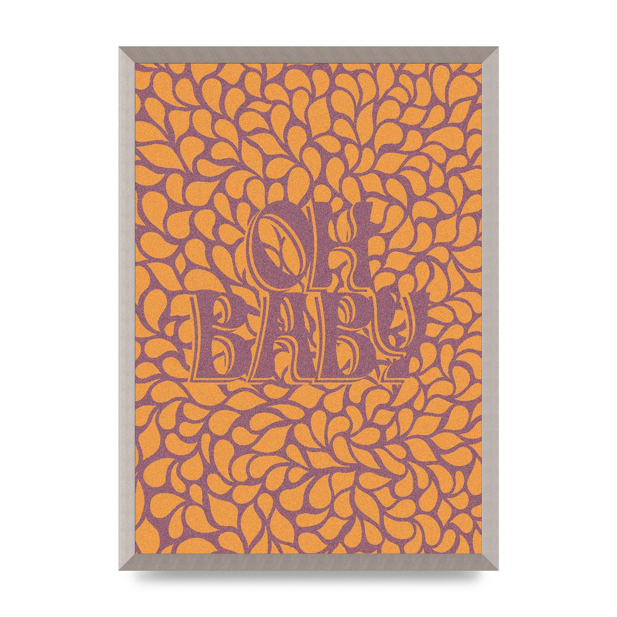 Oh Baby Coral Pattern" Printed Poster - A2 framed