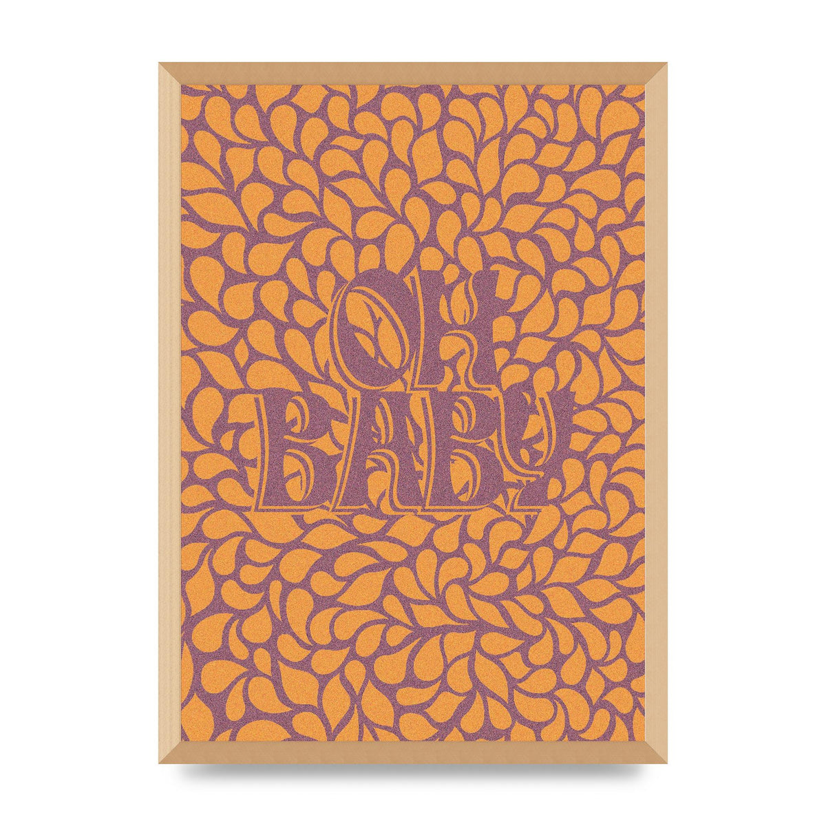 Oh Baby Coral Pattern" Printed Poster - A2 framed