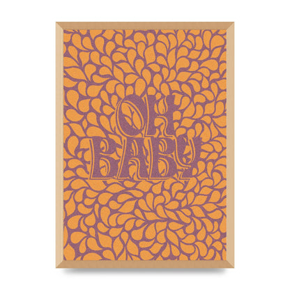 Oh Baby Coral Pattern" Printed Poster - A2 framed