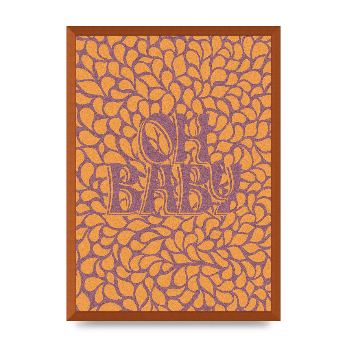 Oh Baby Coral Pattern" Printed Poster - A2 framed