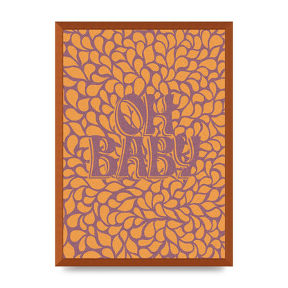Oh Baby Coral Pattern" Printed Poster - A2 framed