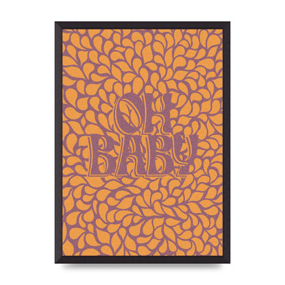 Oh Baby Coral Pattern" Printed Poster - A2 framed