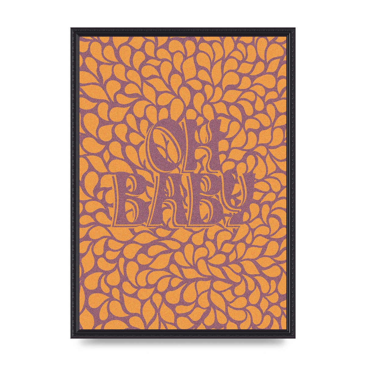 Oh Baby Coral Pattern" Printed Poster - A2 framed