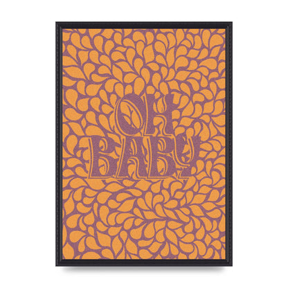 Oh Baby Coral Pattern" Printed Poster - A2 framed