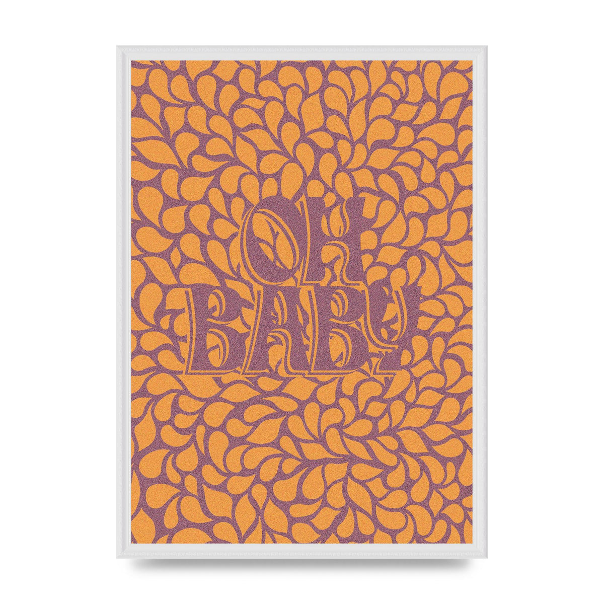 Oh Baby Coral Pattern" Printed Poster - A2 framed