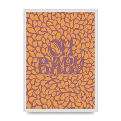 Oh Baby Coral Pattern" Printed Poster - A2 framed
