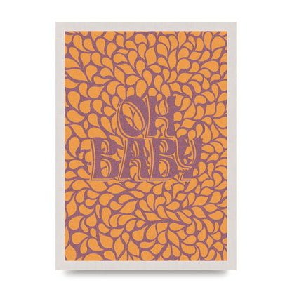 Oh Baby Coral Pattern" Printed Poster - A3 framed