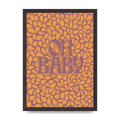 Oh Baby Coral Pattern" Printed Poster - A3 framed