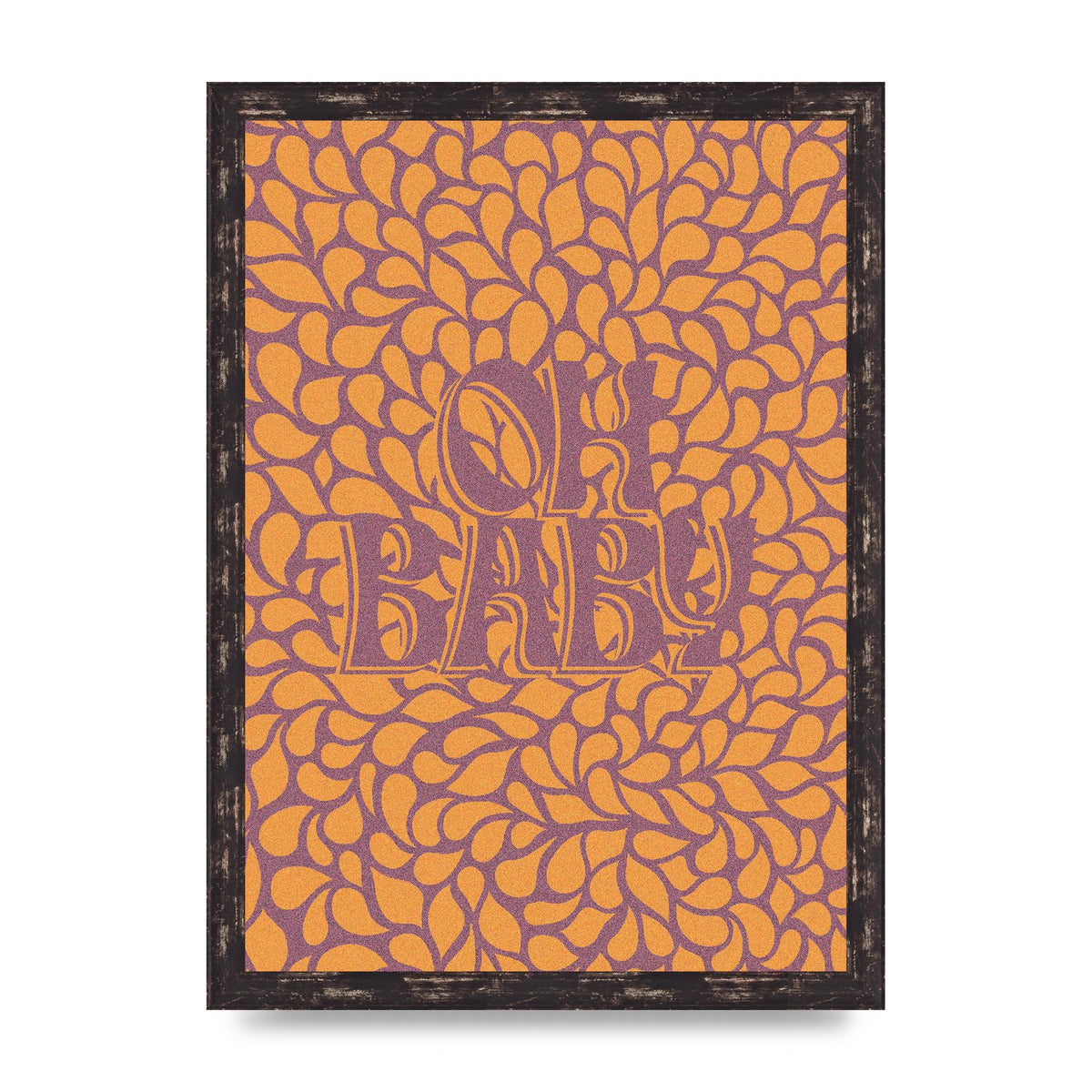 Oh Baby Coral Pattern" Printed Poster - A3 framed