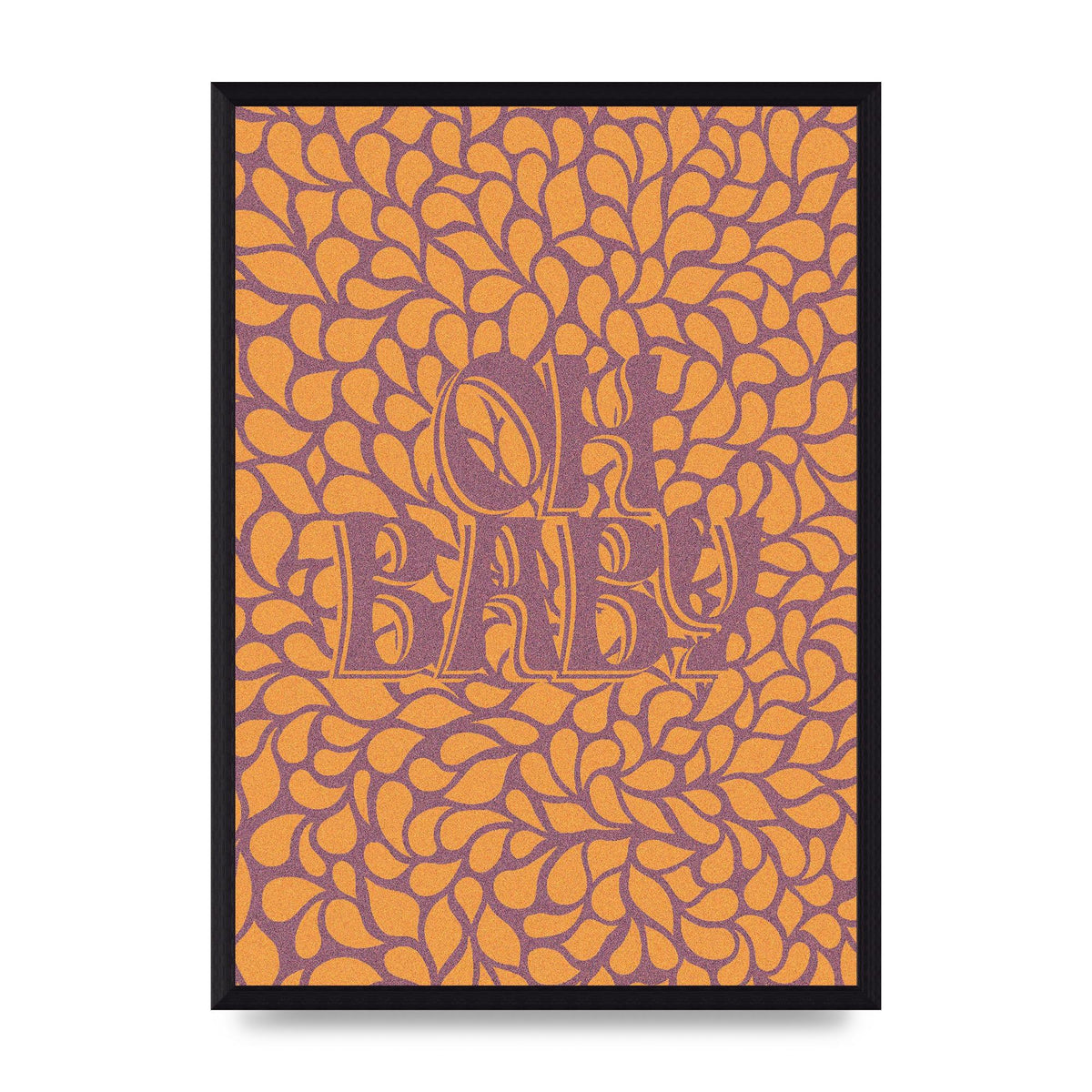 Oh Baby Coral Pattern" Printed Poster - A3 framed