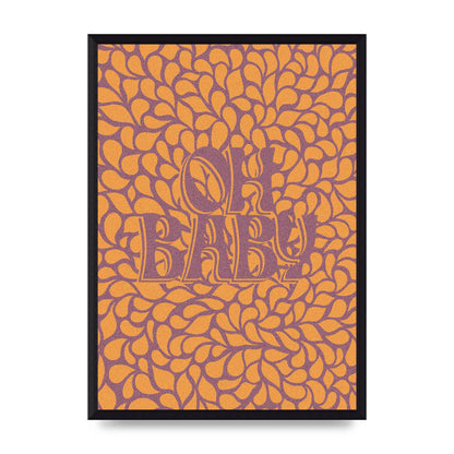 Oh Baby Coral Pattern" Printed Poster - A3 framed