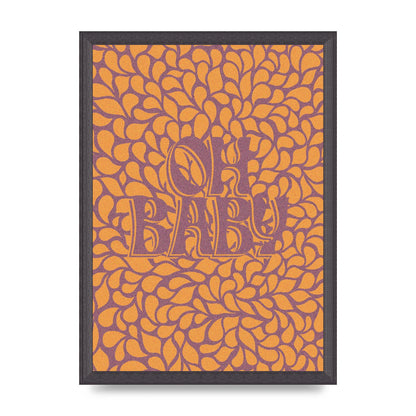Oh Baby Coral Pattern" Printed Poster - A3 framed