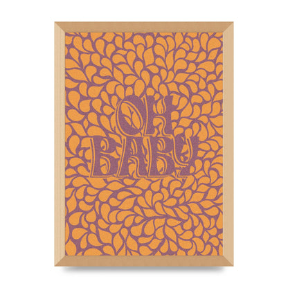 Oh Baby Coral Pattern" Printed Poster - A3 framed