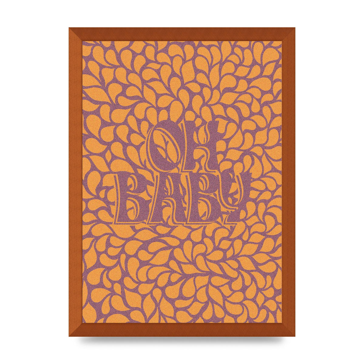 Oh Baby Coral Pattern" Printed Poster - A3 framed