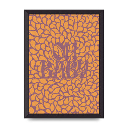 Oh Baby Coral Pattern" Printed Poster - A3 framed