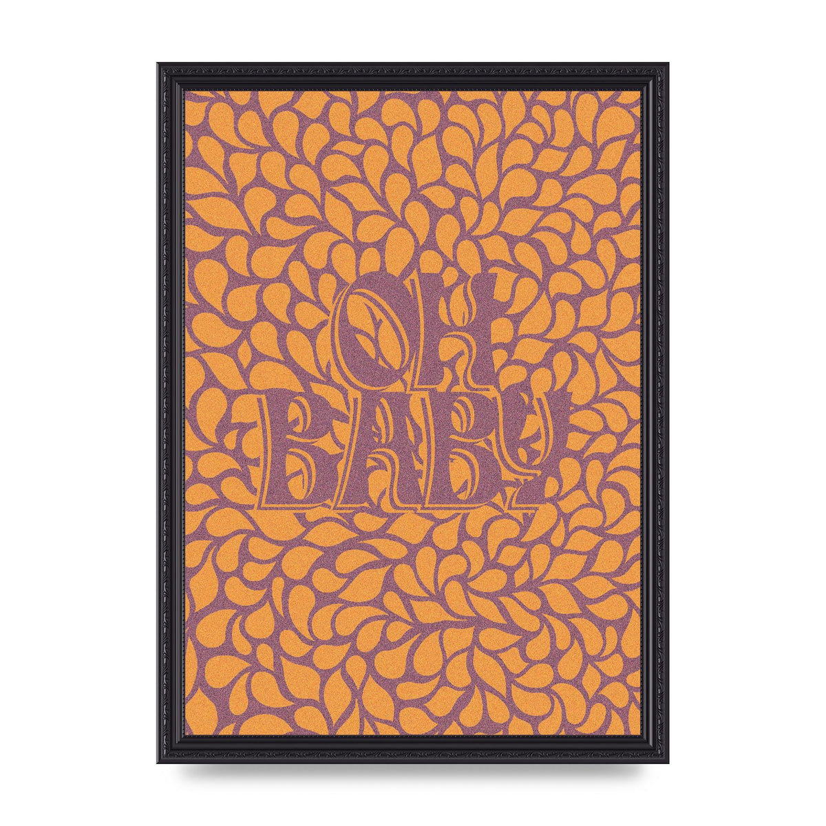 Oh Baby Coral Pattern" Printed Poster - A3 framed