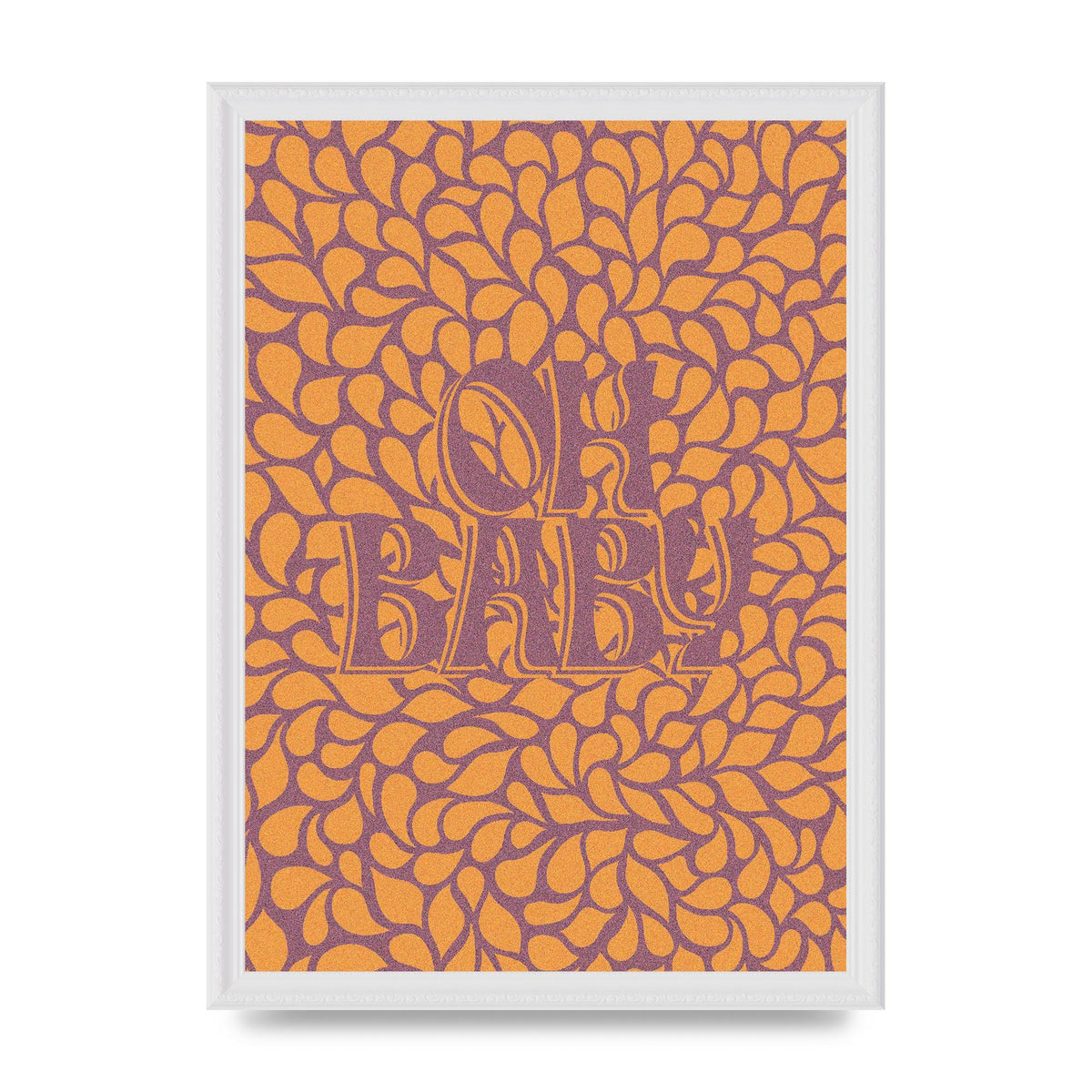 Oh Baby Coral Pattern" Printed Poster - A3 framed