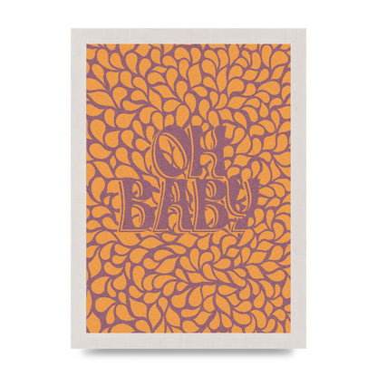 Oh Baby Coral Pattern" Printed Poster - A4 framed