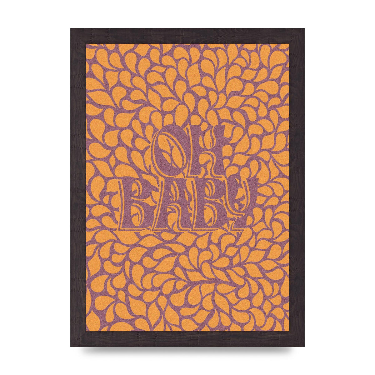 Oh Baby Coral Pattern" Printed Poster - A4 framed